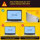Mektron Case for MacBook Air 13 inch M1 A2337 A2179 A1932,Hard Cover 2018-2021 Air 13-inch with Touch ID, Exclusively Designed Protective Shell with Keyboard Skin+Screen Protector,Dahlia Flower C035