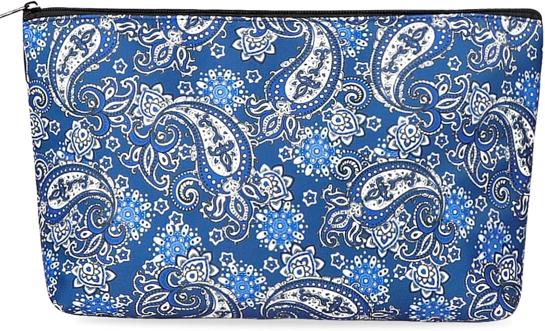 GUSTARIA Empty Mahjong Tiles Bag,Suitable for 1.2 "(30mm) standard size American mahjong tiles,Thickened Blue Printed Bag (Case Only)