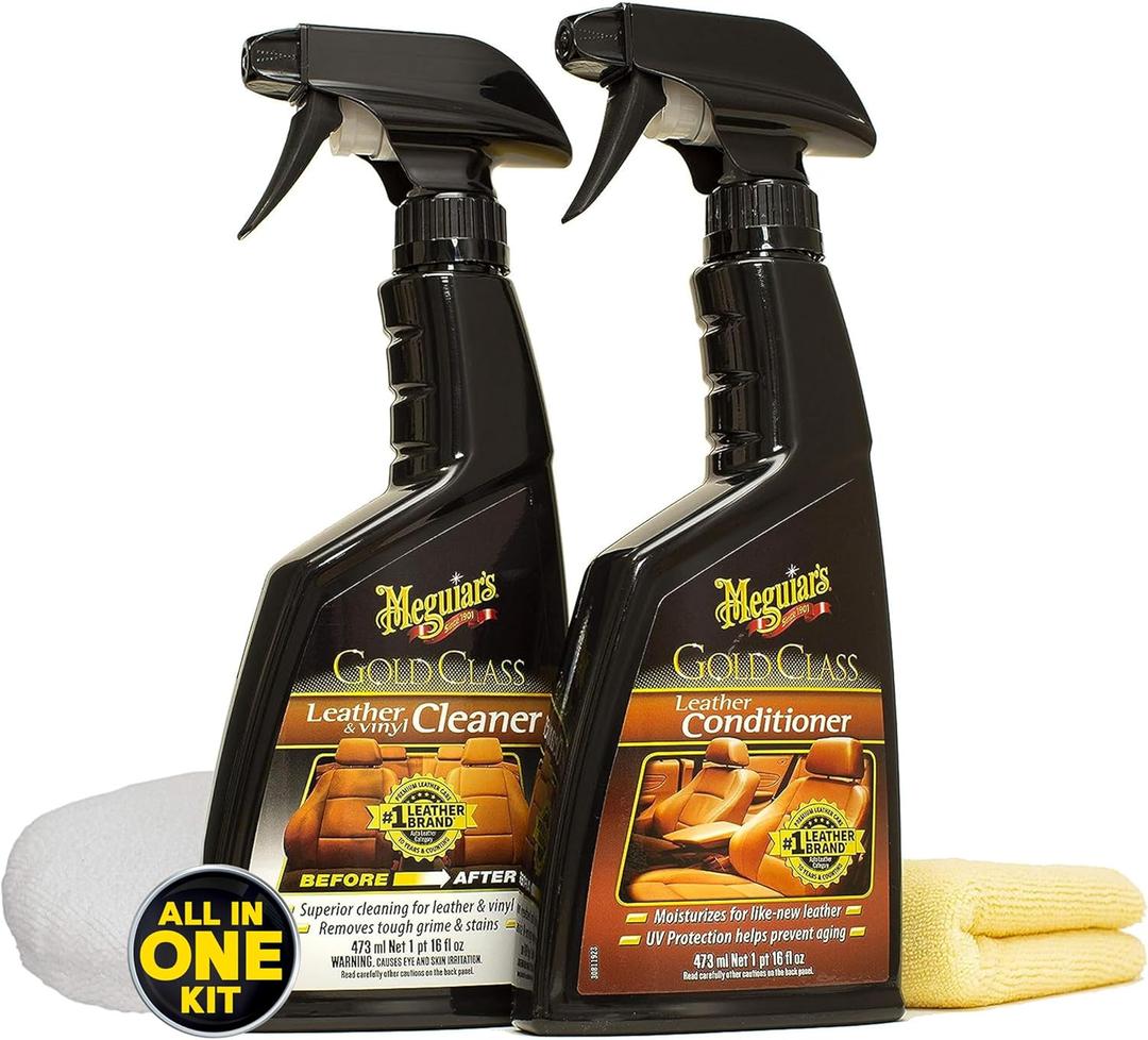 Meguiar's Leather Care Kit - Premium Leather Cleaner and Conditioner - The Perfect Interior Care for Automotive Seats