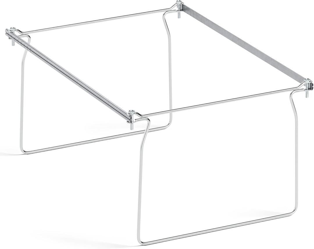 SUNEE Hanging File Folder Frame, Letter Size File Drawer Organizer for Desks, Adjustable File Cabinet Rails 13.5 to 17.5 Inches, Set of 1