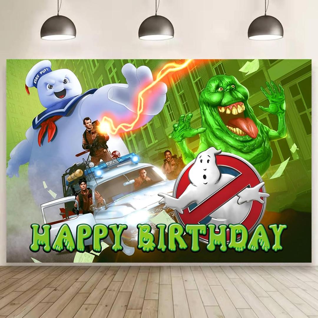 Ghost Wall Decor for Ghost Birthday Decorations, Ghost Backdrop for Kids Birthday Party Supplies (5x3ft)