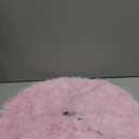 Sattiyrch Small Christmas Tree Skirt 18in, Faux Fur Pink Xmas Small Tabletop Christmas Tree Skirt (Pink Faux Fur, 18in)