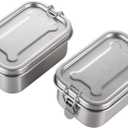Mini Stainless Steel Food Storage Containers Set Small Metal Bento Box with Lid glass snack reusable Food Prep Freezer & Dishwasher Safe | 400 ml | BPA-Free Plastic-Free (2)