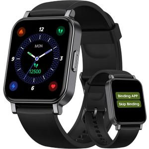 Kummel Smart Watch for Girls Boys Teens No App/Phone Required, Fitness Watches for Kids with Heart Rate, Sleep Monitor, Step Counter, Calories Tracker, Pedometer Waterproof Watch, Lightweight (Black)