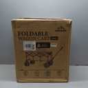 Beach Wagon with 10x3.5 Big Rubber Wheels for Sand, 400lbs Heavy Duty 220L Collapsible Utility Wagon, Easy Transport & Storage, Ideal for Sport, Camping, All-Terrain Outdoor Activities, Black