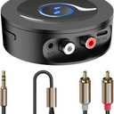 Bluetooth 5.2 Receiver for Home Stereo, RCA & 3.5mm AUX Out Put, Wireless Audio Adapter for Stereo Receiver&Amplifier, Low Latency HiFi Music Streaming