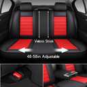 MINGBRON Car Seat Covers Full Set,Black White Car Seat Cover, Car Seat Protector Waterproof, Nappa Leather Car Seat Cushion Fit for Most Cars Red