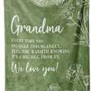 Grandma Gifts, Birthday Gifts for Grandma from Grandkids, to My Grandmother Soft Throw Blanket for Christmas Mothers Day 50" x 60", Grass Green
