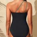 Aqua Eve Womens One Piece Swimsuits - Tummy Control One Shoulder Bathing Suit Cut Out Swimwear 2026, Olive Green, M