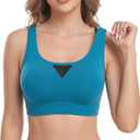 Wireless Bra for Women, Full Coverage Comfort Bra with Adjustable Straps, Pull-On Wirefree Bra for Daily Wear (Blue, XL)
