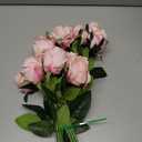 12Pcs Realistic Fake Light Pink Roses Faux Flowers with Long Stems, Artificial Silk Rose Flowers for Valentines Day Home Wedding Decor Bridal Bouquet
