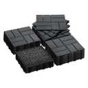 36 PCS Plastic Interlocking Patio Deck Tiles - 12" x 12" Indoor Outdoor Waterproof Flooring Tiles for Balcony, Backyard, Garden & Poolside, All Weather Use, Coffee