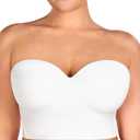 HSIA Longline Strapless Bra for Women, Anti-Slip Support Corset for Large Bust Convertible Bustier Bandeau for Big Breasts (Pure White, 38D)