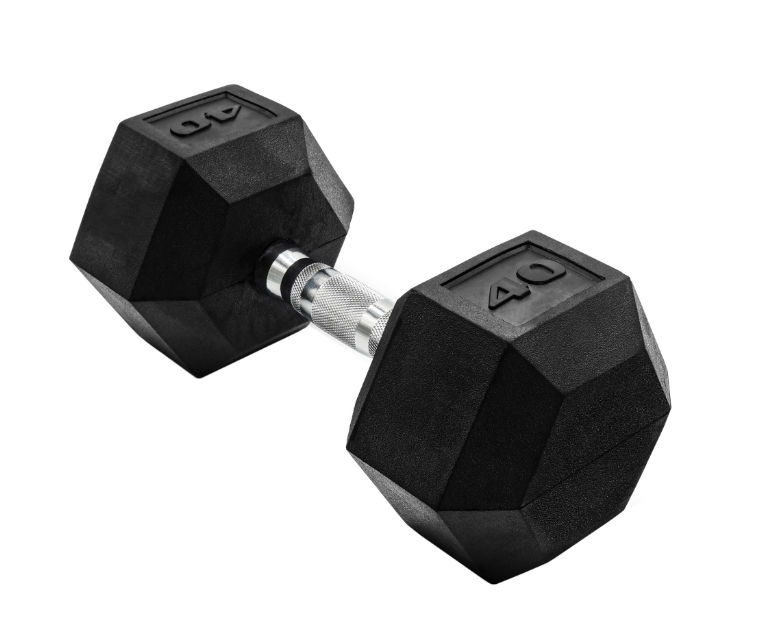 CAP Barbell, 40lb Rubber Hex Dumbbell, Single