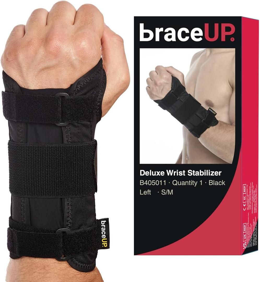 BraceUP Carpal Tunnel Wrist Brace for Men and Women - Metal Wrist Splint for Hand and Wrist Support and Tendonitis Arthritis Pain Relief