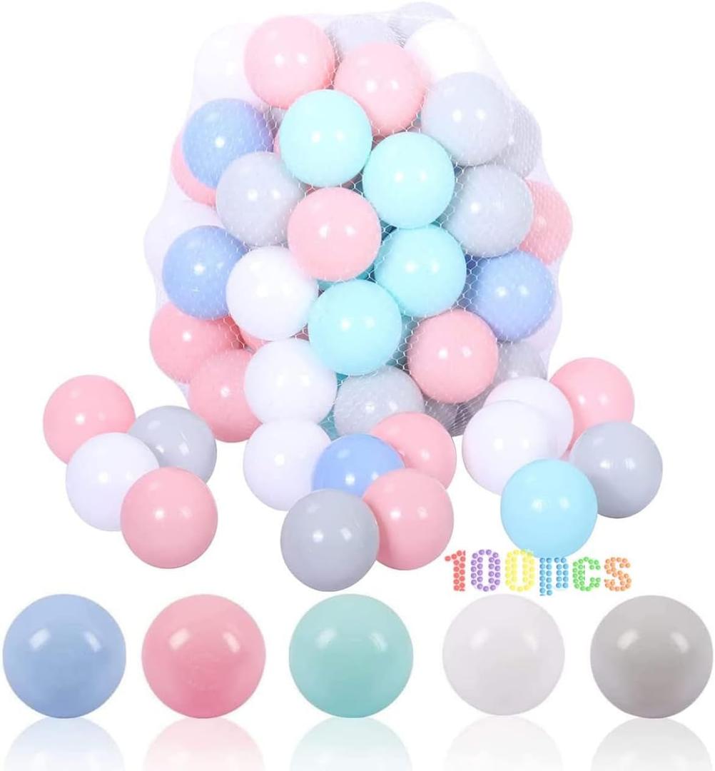LANGXUN 50 100 200 400 Soft Plastic Ball Pit Balls for Kids, Gift for Baby Toddler Birthday Christmas, Ball Pit Play Tent, Baby Kiddie Pool Water Toys, Party Decoration