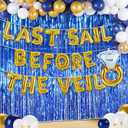 97Pcs Last Sail Before The Veil Bachelorette Decorations Nautical Bachelorette Party Decorations Diamond Ring Balloons Navy Blue Fringe Foil Curtain Beach Sailor Cruise Bridal Shower Decorations