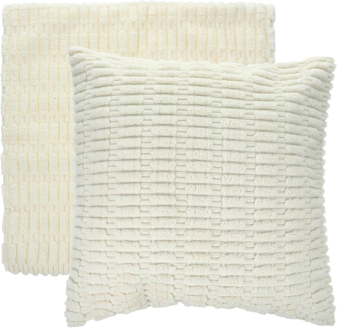 Homoyoyo Home Decor 4pcs Plush Square Cushion Cover Decorative Throw Pillow Cover Square Plush Pillowcase Pillow Covers 19x19