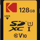 Kodak SDXC Card 128GB UHSI U1 V10 Premium, up to 85MB/s Read Speed, for Full HD Video and HighResolution Pictures, Compatible with SDXC Standard  EKMSD128GXC10K