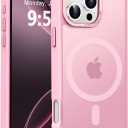 Newfuture Designed for iPhone 16 Pro Case with Magnetic [13 FT Military Drop Protection] [Compatible with Magsafe] Slim Translucent Matte Shockproof with Anti-Fingerprint Phone Case,Chalk Pink