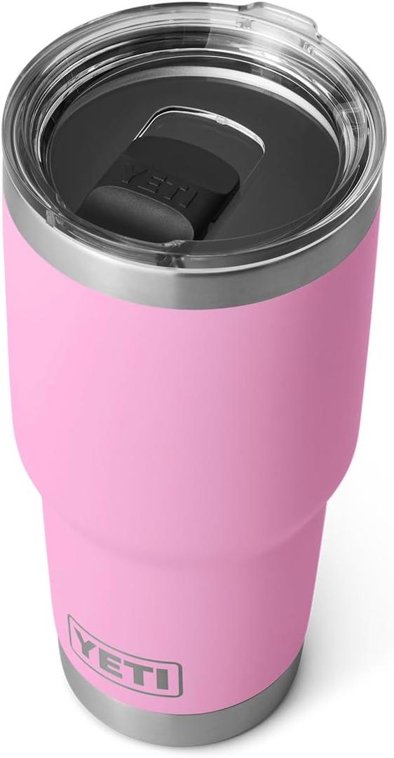 YETI Rambler 30 oz Tumbler, Stainless Steel, Vacuum Insulated with MagSlider Lid, Power Pink
