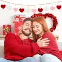 CCINEE 15PCS Valentines Heart Hanging Knit Ornaments, Red Pink White Valentines Crochet Bowl Vase Filler for Valentine's Day Mother's Day Decor