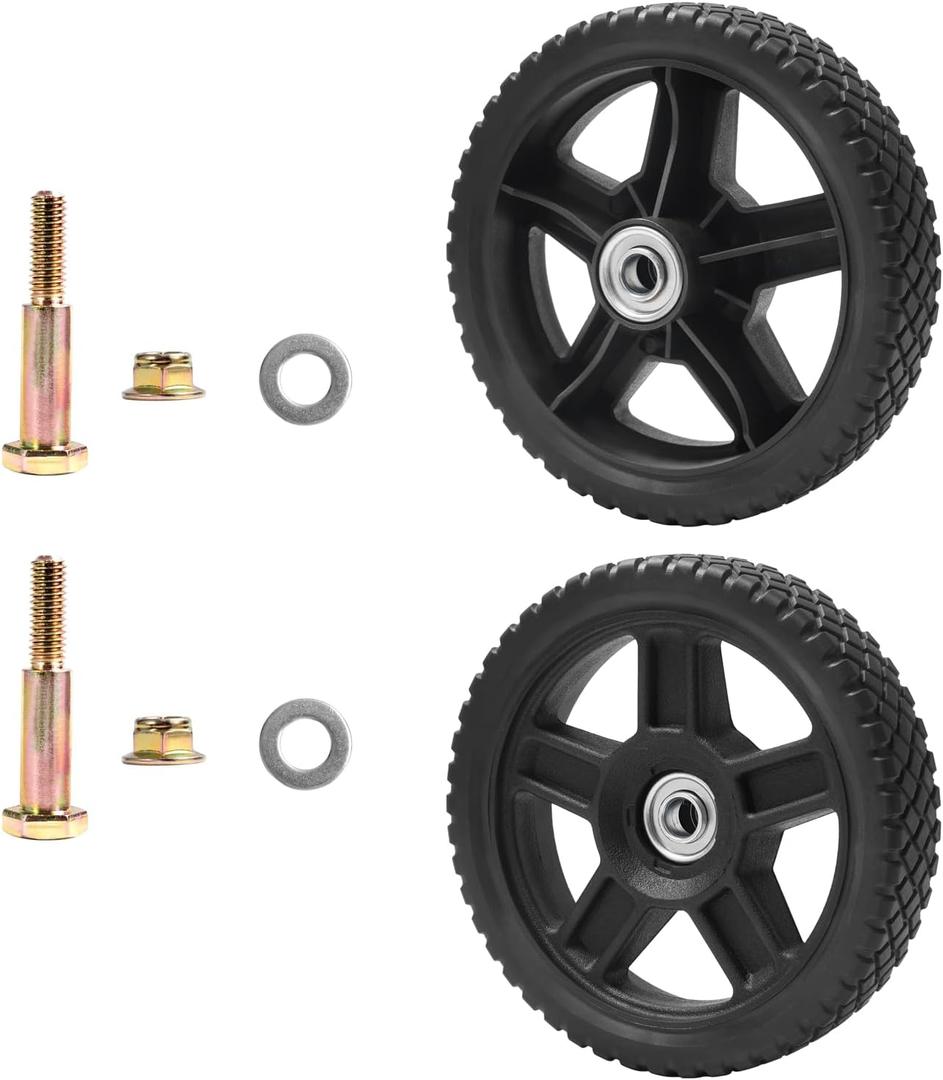 Parts Camp Lawn Mower Wheel kits 6 inch Wheels for Push Mower Cart wheels 6 inch (Set of 2)