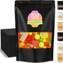 Mylar Bags for Food Storage, 100 Pack Smell Proof Bag with Window, Resealable Bags for Small Business, Candy Bags, Dog Treat Bag, Bakery Packaging, Stand Up Pouch (7.9"x11.8") (Black)