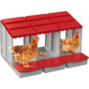 Chicken Nesting Boxes,3 Hole Nesting Box for Chicken Coop, Rolling Egg Collection and Protection Nesting Boxes