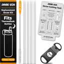 Jmoe USA Replacement Straws For Thermoflask Water Bottles | Fits 14, 16, 18, 24, 32, 40, 64 oz | BPA Free | Customizable Length With Measuring & Cutting Tool
