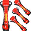 4-Pack Emergency Escape Hammer Seat Belt Cutter,Auto Car Safety Hammer with Window Glass BreakerEscape Tool for Car Accidents (Red)