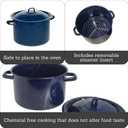 IMUSA USA Enamel Steamer Pot, 16-Quart, Blue