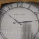 Presentime & Co 21" Farmhouse Series Wall Clock, Shiplap Style, Raised 3D Arabic Numeral, Galvanized Finish. Wall Dcor for Living Room, Dining Room, and Entryway.