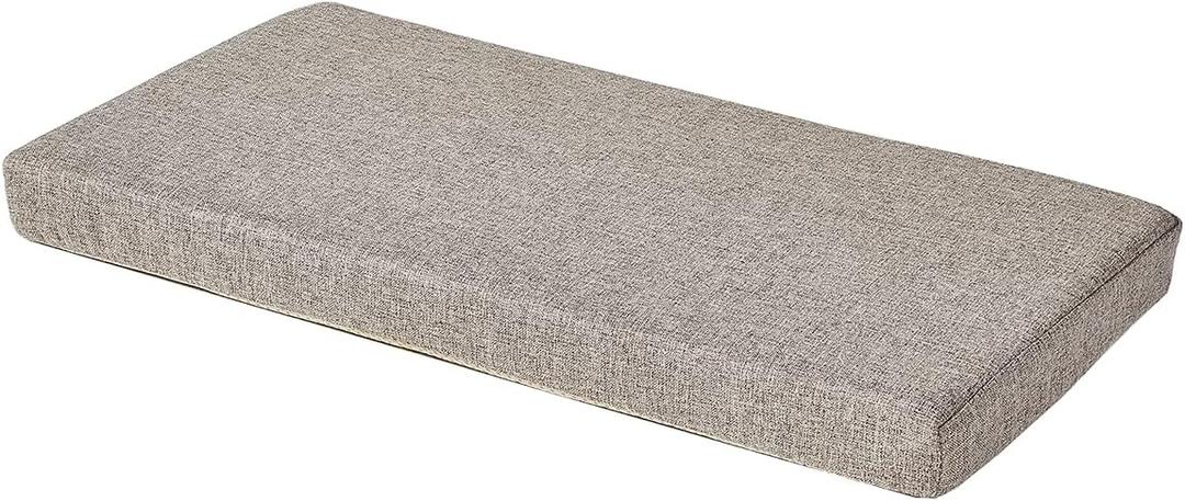 Bench Seat Memory Foam Chair Pads Non-Slip Rubber Back Indoor Swing/Settee Cushion 36 x 12 inch (Khaki)