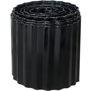 Corrugated Metal Garden Edging, 6"20Ft Landscape Border for Lawn, Flower Bed and Garden, Sturdy Galvanized Steel Yard, Flexible for DIY Landscaping and Yard, Black