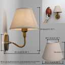 Classic Sconce Wall Lighting Set of 2 with Boho Linen Fabric Shade, 2 Pack