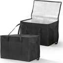 2-Pack 23" W x 15" H x 14" D Insulated Food Delivery Bag XXXL Large Capacity Thermal Cooler Bags for Grocery Shopping, Catering, Pizza Delivery, Rideshare, Travel, and Car Use