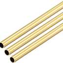uxcell Brass Round Tube, 300mm Length 6mm OD 0.5mm Wall Thickness, Seamless Straight Pipe Tubing 3 Pcs