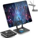 Tablet Stand for iPad Stand for Desk, Adjustable&Foldable iPad Pro Holder Portable Monitor Stand with 360 Rotating Base, Holder for iPad Pro, Fit for Computer Office Desk Accessories(Black)