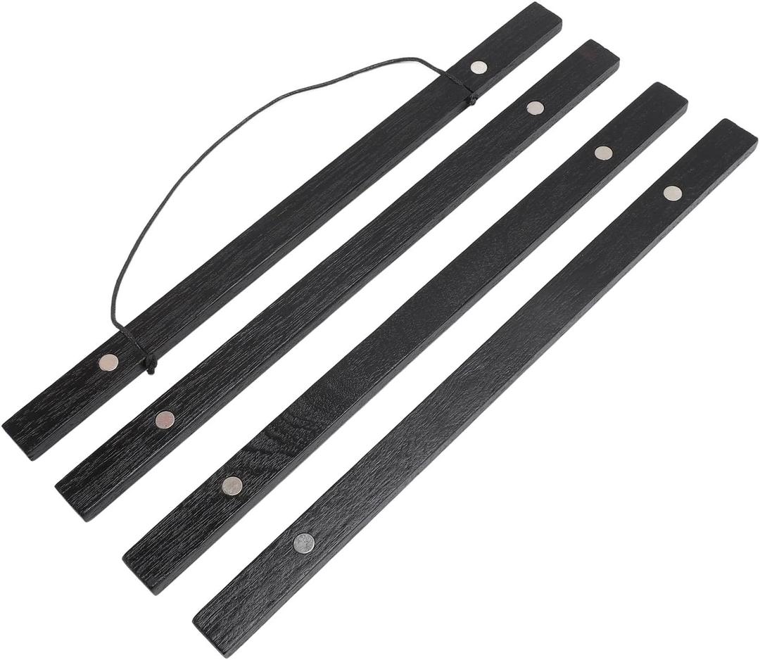 Poster Hanging Frame, 4 Pieces Black DIY Elegant Decorative Wooden Magnet Poster Frame for Canvas Artwork for Photos (30cm)