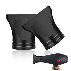2PCS Hair Dryer Attachment Black Plastic Blower Nozzle Replacement Styling Tool for Home Use or Professional Salon Hairdressing Blow Outer Diameter 4.2cm to 4.6cm