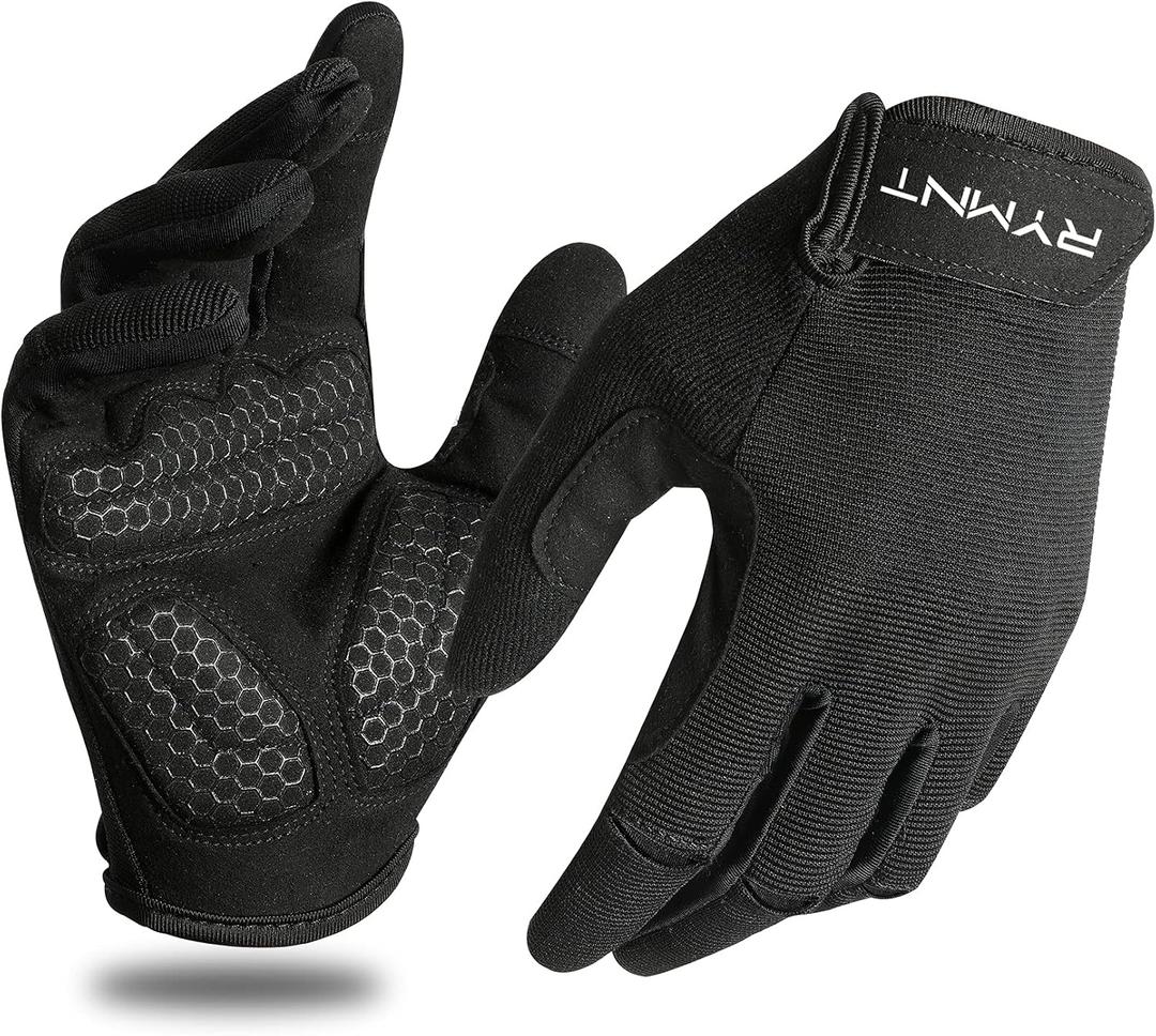 Full Fingers Workout Gloves for Women & Men - Gym Gloves with Extra Grip Foam Padding & Anti-Slip for Fitness, Training & Cycling, Large