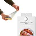 W&P Reusable Silicone Stretch Wrap, 1 Box with 3 Wraps (7x8, 10x11, 13x14), Oven, Dishwasher, Microwave & Freezer Safe, BPA Free