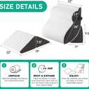 4PCS Wedge Pillow Set for After Surgery, Orthopedic Bed Wedge Pillow for Back Pain Relief, Sitting Up in Bed, Acid Reflux, Adjustable Post Surgery Pillows for GERD, Snoring, White/Grey