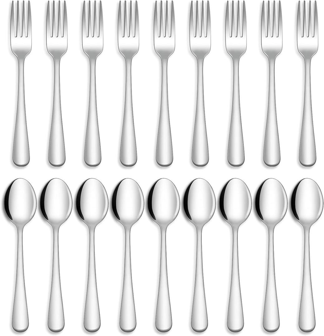 Hiware 24-piece Forks and Spoons Silverware Set, Food Grade Stainless Steel Flatware Cutlery Set for Home, Kitchen and Restaurant, Mirror Polished, Dishwasher Safe