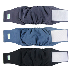 wegreeco Washable Dog Diapers  Washable Male Dog Belly Wrap  Pack of 3  (Black, Charcoal, Navy, Medium)