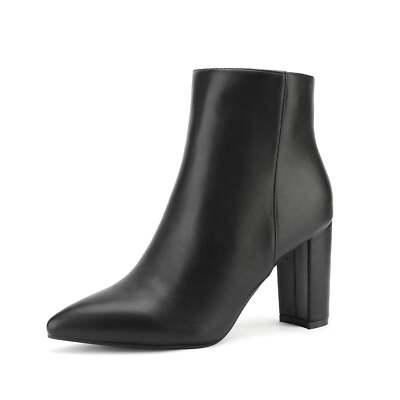 DREAM PAIRS Women's Chunky Heel Ankle Booties Pointed Toe Short Boots,  Size 8