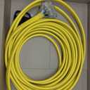 Tellegloww 35 FT Flat RV Generator Adapter Cord NEMA TT-30p to 3X 5-20R/5-15R, 30A to 110V 15/20 A Household Outlet Adapter, 10 Gauge Flat Rv Generator Extension Cord, Etl Listed, Yellow