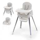 Portable Baby Highchair for Months Infants and Toddlers with 5 Point Harness Convertible Comfortable Seat for Cozy Eating Table Sit Up High Chair and Seats for Sitting Up Back Booster Feeding Chairs (white)