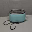 MELLERHOME Retro Toaster 2 Slice, 7 Browning Levels, 3 Functions (Reheat, Defrost, Cancel), Stainless Steel Features, Removable Crumb Tray, Under Base Cord Storage, Turquoise